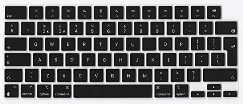 Se7enline Compatible with Macbook Keyboard Cover Skin for Mac Neo & Air 13/15 & Pro 14/16 inch (M5 M4 M3 M2 M1 A18 Pro) 2026/2025/2024/2023/2022/2021 Silicone Waterproof Dustproof EU Layout,Black