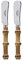 SABRE PARIS - Panda 2Pc Butter Knife Set - Butter Spreader - Stainless Steel Knife - Bamboo Wood Handle