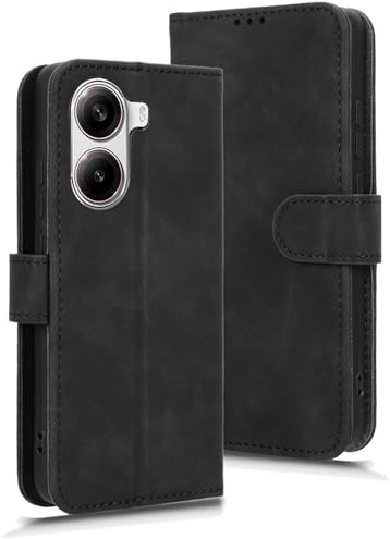 GOGME Libro de Cuero Funda para Xiaomi Poco X7 Pro 5G, Premium PU/TPU Flip Case Billetera Carcasa con Ranuras para Tarjetas y Soporte Plegable.Negro