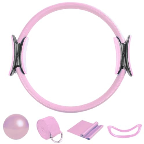 Générique Kit Pilattes à la Maison - Anneau Pilates et Jeu de Balle | Bands de résistance à Balle de Yoga Pilates, 5X Bandes de Yoga, équipement d'entraînement pour stabilité, Fitness et