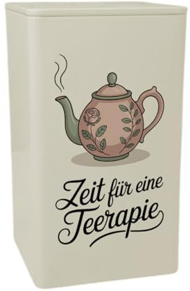 speecheese Zeit für eine Teerapie TeeDose 900ml Lustige AufbewahrungsDose 900ml mit Spruch für Teeliebhaber
