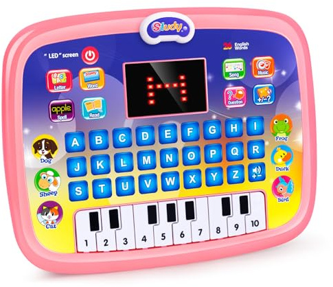 Toys for 2-3 Year Old Girls Kids Laptop Early Development & Activity Toy | Educational Toys for 1-3 Year Olds Girls, Electric Learning Toy for Toddlers Age 2+ Birthday Gifts