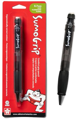 SAKURA 50286 SumoGrip 0.7-mm Pencil with Eraser, Clear Gray