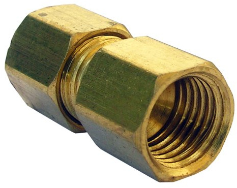 LASCO 17-6751 1/4-Inch Female Flare by 1/4-Inch Compression Brass Adapter