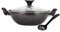 AM Home and Kitchen: 30cm Induction Wok Non Stick with Lid | Versatile Frying Pan, Cookware, Saucepan, Paella Pan, Stock Pot, Stir-Fry & Griddle Pan Deep Pan, Glass Lid with Steam Vent