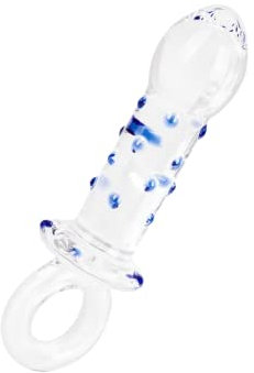 EIS Glasdildo mit Haltering | 10 cm Einführlänge | Temperaturspiele für mehr Abwechslung | Betörende Noppen und konische Spitze