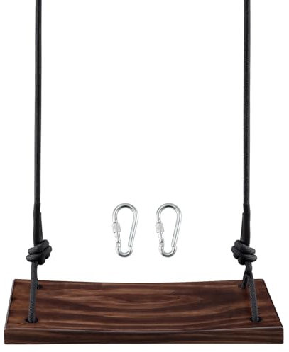 PELLOR Altalena Legno da Giardino per Bambini Piccoli da Interno e Externo,Appesa Legno Massello Struttura Panca per Ragazzo e Bimba,Ganci Altalena in Lega Zincata Antiruggine