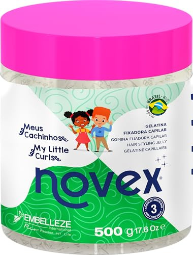 Novex Gel Estilizador My Little Curls para Niños de 3+, Enriquecido con Aceite de Ricino, Fija tus Rizos y Añade Brillo, Adecuado para todo Tipo de Rizos y Texturas 500 g