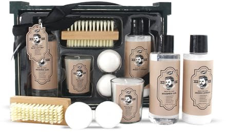 GLOSS ! Set de afeitado BARBER – Kit para el cuidado y mantenimiento de la barba – Idea de regalo para hombre, cumpleaños, Navidad, Día del Padre - POCHETTE