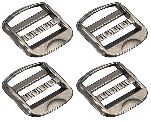QUARKZMAN Metal Escalera Hebilla Deslizador 4uds 25mm(1) ID Vintage Plata | Tri-Deslizante Metal Ajustables Hebillas para Correa Mochila Correa