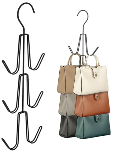 Metall Krawattenhalter Schalbügel Hanging Bag Rack Multifunktionaler Kleiderbügel Doppelseitiger Garderobenhaken Schalbügel mit 6 Haken Kleiderbügel für Krawatten Schals Tücher Taschen Jacken