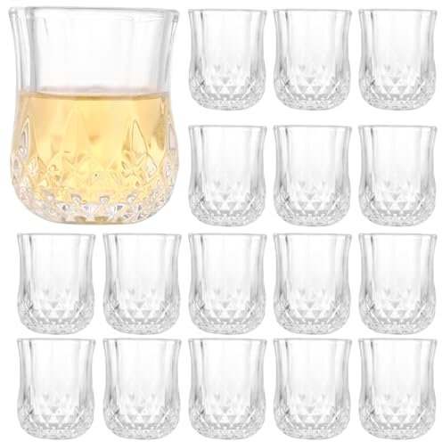 CYEER 18 PCS Shot Glasses, 50ml/1.7oz Heavy Base Small Glasses Drinking for Liquor Shots, Tequila, Vodka
