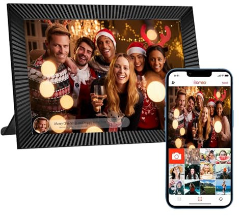 Hoelg 10,1 Zoll Digitaler Bilderrahmen, 1280x800 HD IPS Digital Photo Frame, Elektronischer Bilderrahmen Eingebauter 32GB Speicher, Auto-Rotat, Teilen Sie Momente sofort von überall(Schwarz)