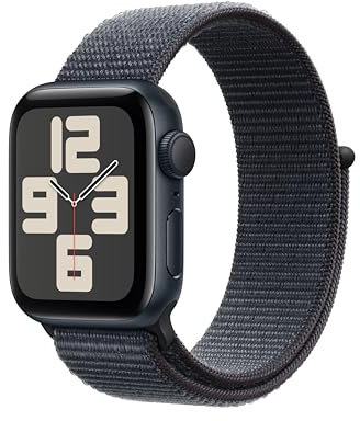Apple Watch SE (2ᵉ génération) 40 mm GPS Montre connectée avec Boîtier en Aluminium Minuit et Boucle Sport Encre Violette. Suivi activité et Sommeil, détection Accidents, Neutre en Carbone