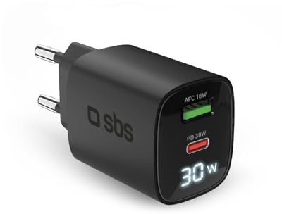 SBS Adaptateur Secteur USB-C LCD 30W, Power Delivery (3.0 PPS)