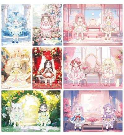 WUNZILO 12 + 6 pcs Diario di vestizione delle ragazze, Album di ritagli per vestire le ragazze, Adesivi per Scrapbooking Adesivi per signore Stickers Aesthetic per Fai da Te Bullet Journal Album