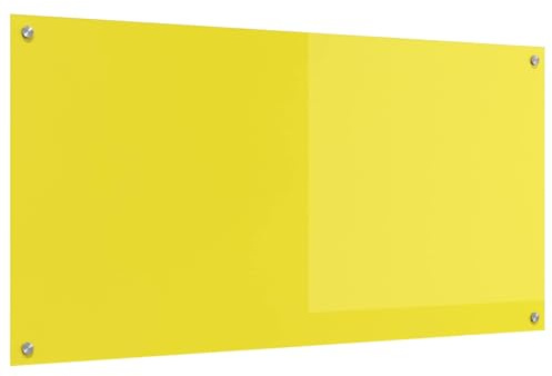 vidaXL Küchenrückwand Gelb 120 x 60 x 0,6 cm Gehärtetes Glas, Moderner Küchenstil, Coole Rückwand, hitzebeständiger Schutz, Glasplatte, einfache Reinigung für Deine Kochzone