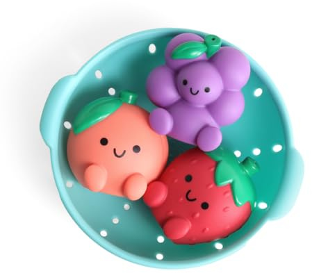 Itzy Ritzy Baby Bath Toys, Squirters & Sprinkle Strainer, Set of 4 (Fruit)