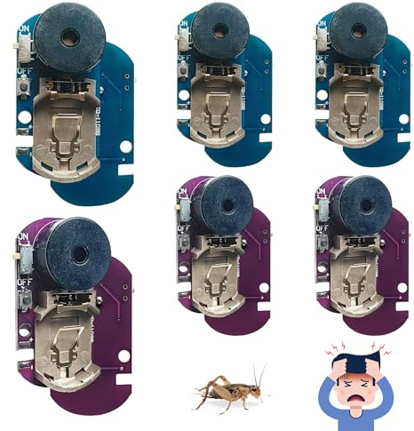 6 dispositivi per scherzi per cricket, fastidiosi scherzi PCB nascosti per adulti e bambini, 20 suoni diversi con batteria, scherzo divertente per il pesce d'aprile, classe, ufficio, scuola e feste