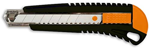 Fiskars Cuttermesser mit Metallführung, 18 mm, Orange/Schwarz, 1003749