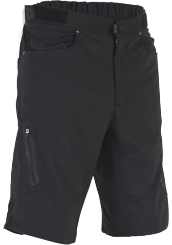 ZOIC Ether Short - 12 Inseam + 9 Essential Liner Men's Mountain Bike Cycling Shorts, Black, XX-Large
