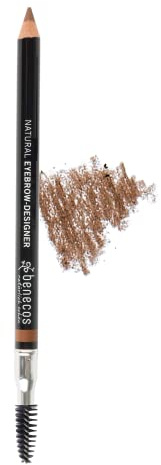 Benecos Natural Eyebrow Designer gentle brown - Augenbrauenstift mit Bürste - zum Definieren & Auffüllen - mit Bio-Jojobaöl - zertifizierte Naturkosmetik - vegan