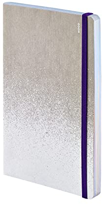 Nuuna Notizbuch A5 | Inspiration Book M - Mood | farbige Seiten mit Motiven | 120 g Premium-Papier | JeansLabel grau | nachhaltig produziert in Deutschland