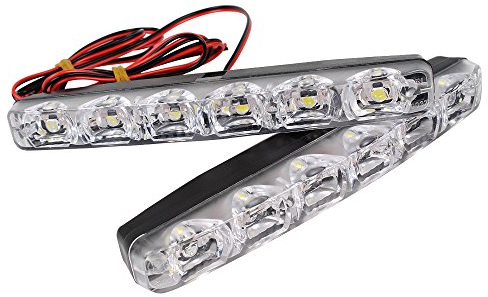 HEHEMM Tagfahrlichter, Tagfahrlicht, 6 LEDs, 2 Stück sequenzielles weißes gelbes Tageslicht