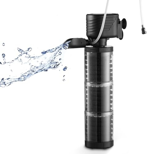 SainSmart XpertMatic 3 Stages 475 GPH Aquarium Filter for Up to 120 Gallon Fish Tank, Modern Style, Black ABS Material, Aquarium Filter, Pond Filter
