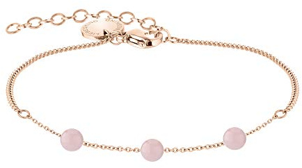 LIEBESKIND BERLIN Armband aus Edelstahl mit Rosenquarz IP Roségold LJ-0560-B-20