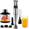 NWOUIIAY Frullatore a Immersione 1200W 6 in 1 Minipimer con Acciao Inossidabile 304 Frullatore Tritatutto Multifunzionale con Turbo Presa Antiscivolo Frusta Elettrica Velocità Regolabile Cucina