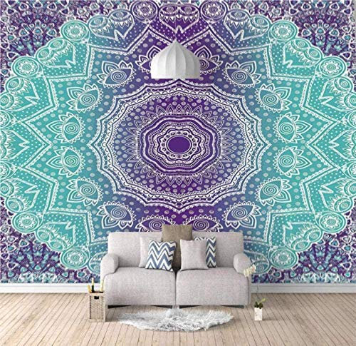 Papel Pintado De Foto 3D Con Flores De Mandala Papel Tapiz Con Motivos Papel Tapiz No Tejido Papel Tapiz Pared Pintado Papel Tapiz 3D Decoración Dormitorio Fotomural Sala Sofá Mural-350cm×256cm