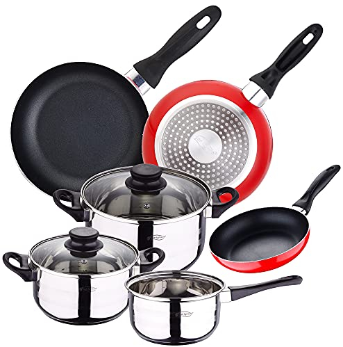 San Ignacio Juego de Batería de cocina de 5 piezas + 3 sartenes 16/20/24 cm, PK3376, Bateria 5 pcs + 16/20/24 cm