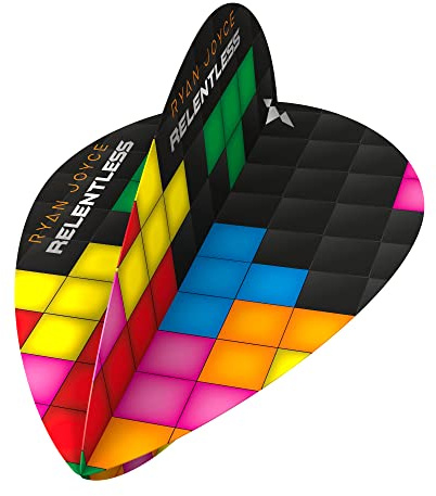 Mission Darts Ryan Joyce Dart Flights | Premium Extra Strong 100 Micron | Pear Shape, 3 Sets of 3 Flights, Multicolor (3XF3771)