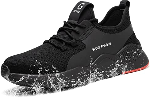 ZOEASHLEY Sicherheitsschuhe Herren Damen Wasserdicht Arbeitsschuhe Leicht Atmungsaktiv Schutzschuhe Stahlkappenschuhe Schwarz022 46