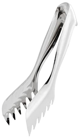 Baroni Home Utensili da Cucina per uso quotiano, Pinza Acciaio Inox per pasta, Pinza per spaghetti, tagliatelle, 19 cm