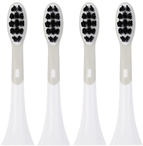 BOOMBRUSH 4x Bürstenkopf Weiß - Regular - Superfeine, Starke Borsten - Umweltfreundlich - Zungenschaber