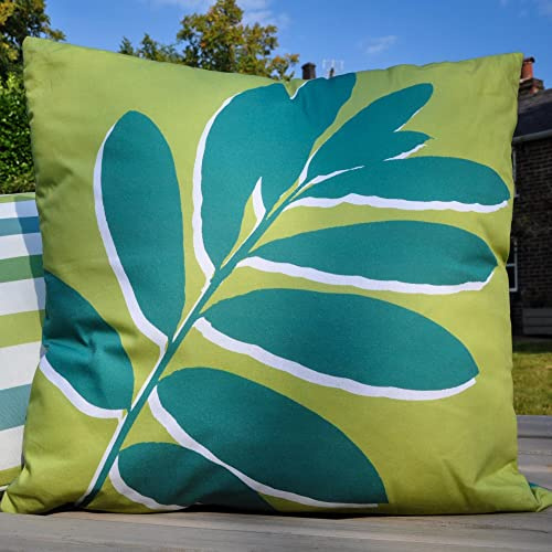 Fusion - Leaf Print - Outdoor Cushion Cover - 43 x 43cm in Green