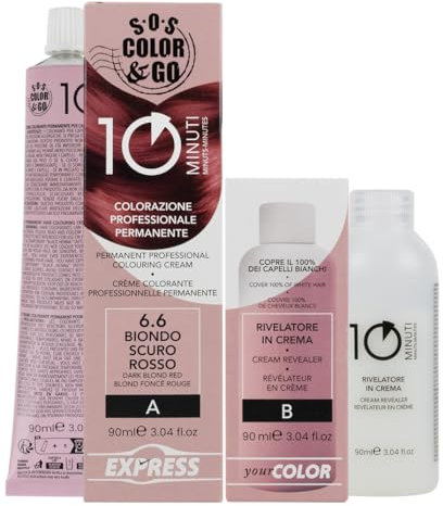 A ALAMA Professional Sos Color&Go set colorazione professionale permanente in 10 minuti - 6.6 Biondo rosso scuro