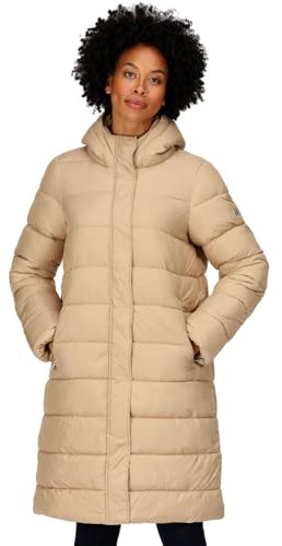Regatta Womens Bodie Long Line Hooded Padded Jacket Coat - Oat - 8