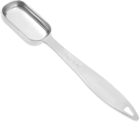 1 Tablespoon Stainless Steel Single Measuring Spoon (15 mL | 3 TSP | 1 Tbsp | 15 cc | 1/2 oz) Long Handle Rectangular Individual Measuring Spoons