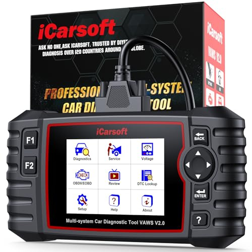 iCarsoft VAWS V2.0 OBD2 Auto Diagnostica per V.W/AU.di/Skoda/Seat, Diagnosi Auto in Italiano Tutti i Sistemi, 9 Funzioni di Ripristino, Olio/EPB/BMS/ETC/SAS/INJ/TPMS/DP-F/ABS, Aggiornamento a Vita