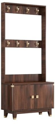 CJWKXQOL Meuble Vestiaire d'entrée, Porte-Manteau avec Banc à Chaussures, Meuble Chaussure Porte Manteau, pour Couloir, Salon, Chambre à(Brown)