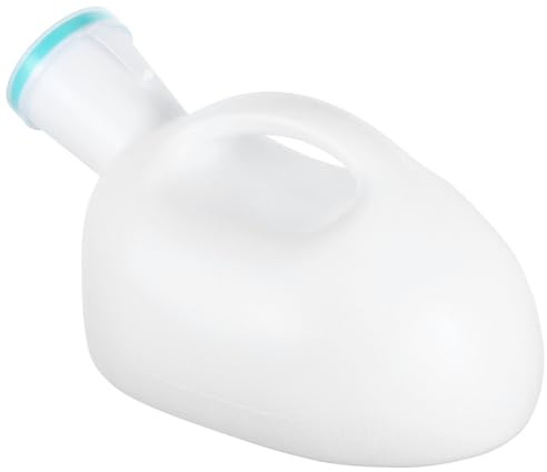 DIYEAH Urinoir Portable pour Hommes Couvercle Étanche, Bouteille D'urine en Plastique Blanc, Récipient Réutilisable Pratique pour Voiture, Voyage et Usage Quotidien, Camping et Soins