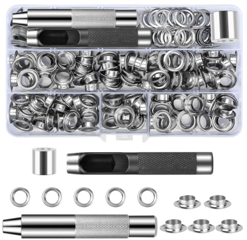120pcs œillets métalliques de 10 mm，Pince à œillets avec perforatrice