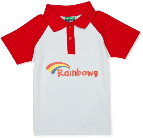 Rainbow Polo Girl's Shirt Red/Sky Medium