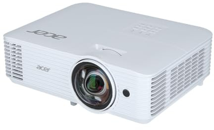 Acer S1386WH DLP Beamer (WXGA (1.280 x 800 Pixel) 3.600 ANSI Lumen, 20.000:1 Kontrast, 3D, Keystone, 16 Watt Lautsprecher, HDMI (mit MHL und HDCP), Audio Anschluss) Business/Education