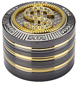 Polyflame Champ High 40506119-Macinino per Erbe aromatiche Bling Dollar, Metallo, Argento, S