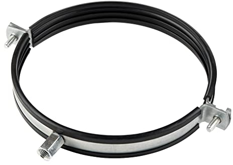 Abrazadera de Tubo de Ø 160mm, de Acero Galvanizado con Goma de Amortiguador para Soporte de Tubos de Calefacción, Canalón, 1 Unidad