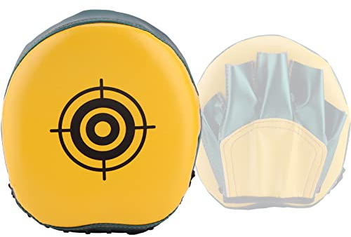 OUKENS Boxing Pads, PU Leather Curved Yellow Mini Green Punching Focus Mitts for Kids, Boxing Gloves Target Pad for Kickboxing, MMA, Muay Thai, Punching Target, Martial Arts